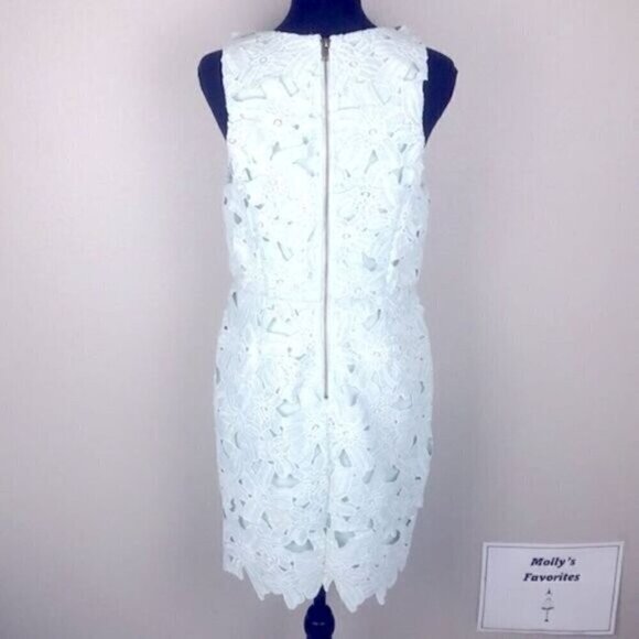 ASTR Sleeveless Lace Dress Sheath Round Neck Pastel Green L - Picture 5 of 12